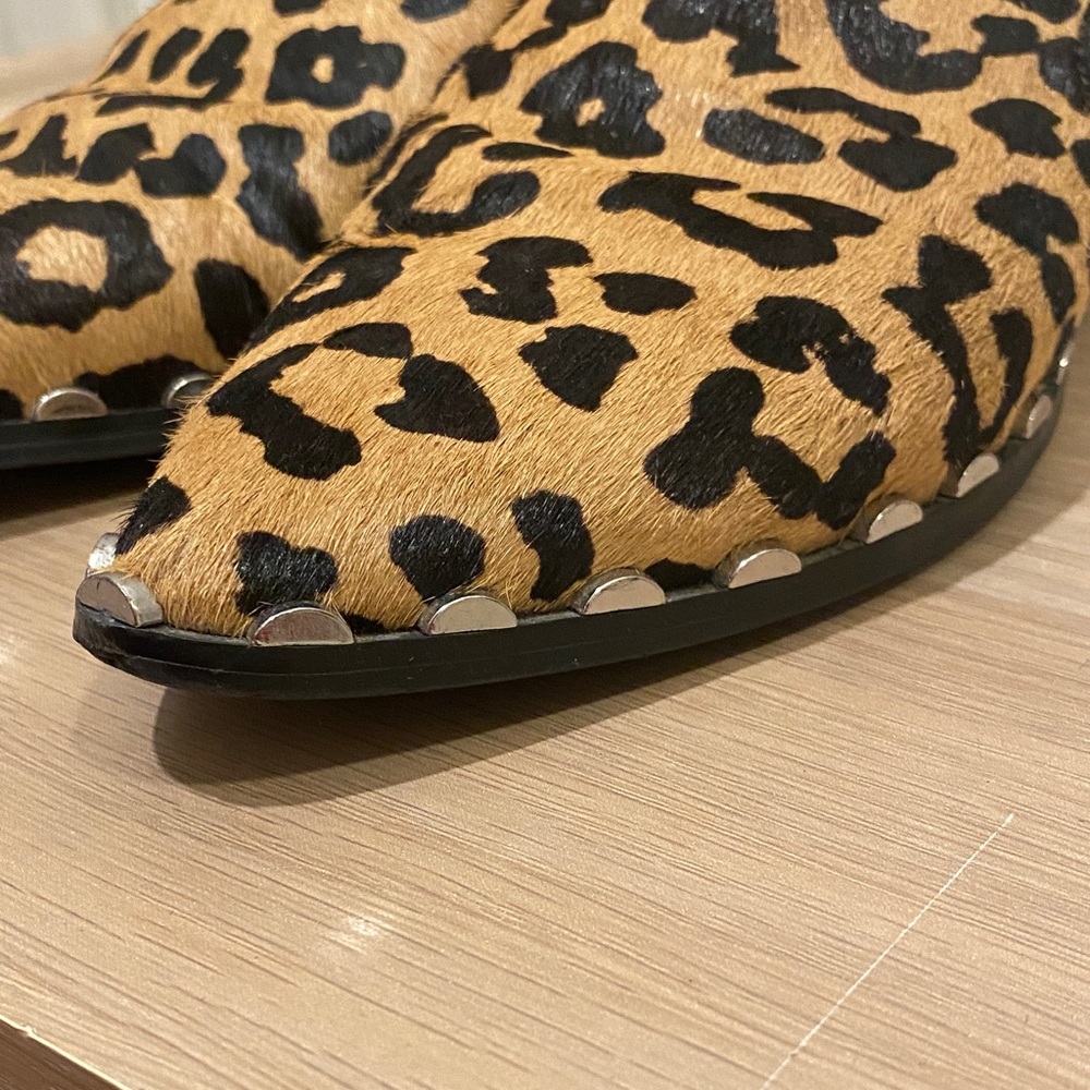 Leopard Print Ponyhair Slip-On Loafers - Picture 3 of 5